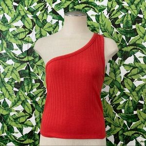 AEO Single Shoulder Ribbed Top A033